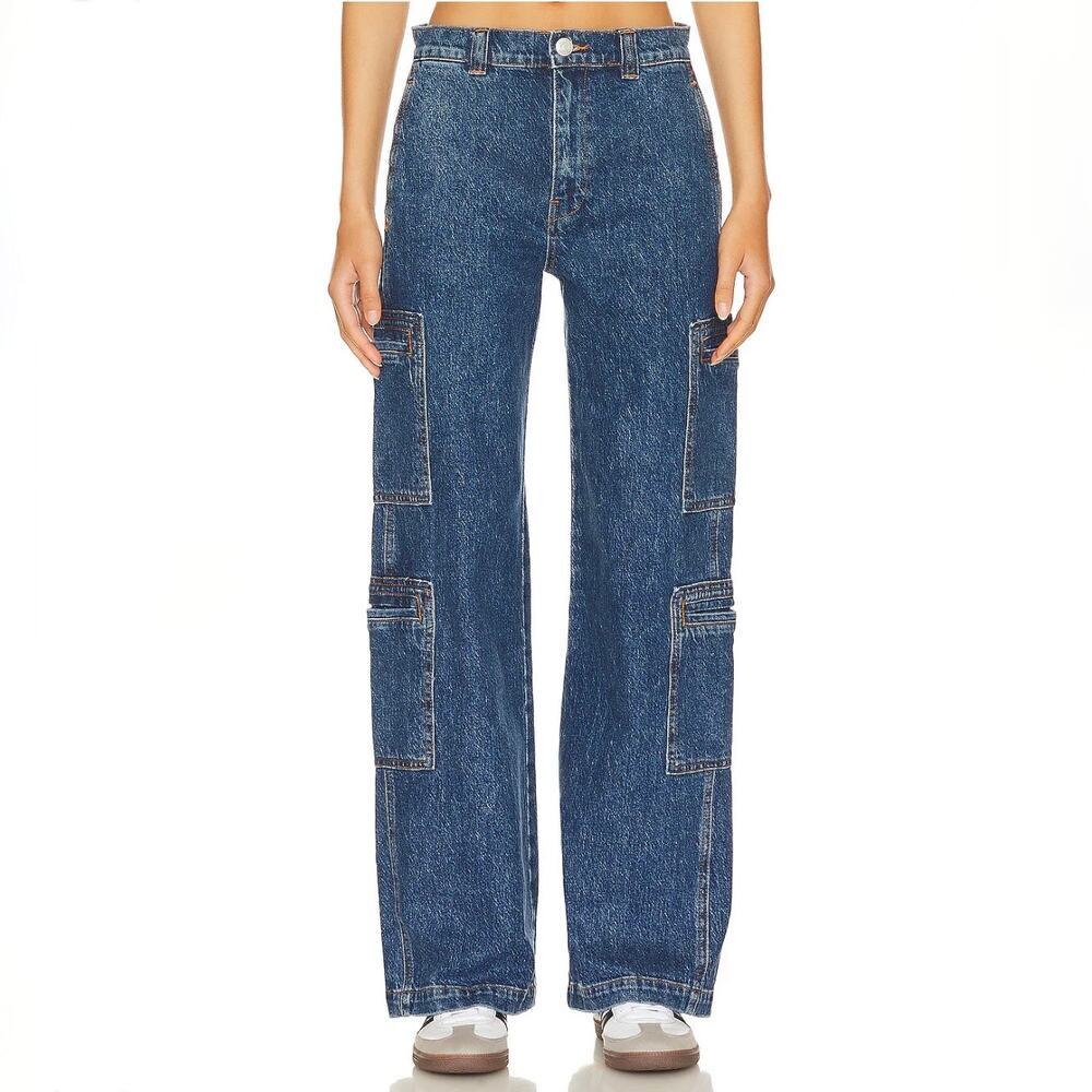 REVOLVE Hudson Cargo Jeans - Wide Leg High Waist Welt Pocket - Wonderland - 29